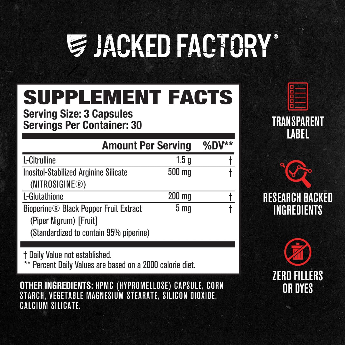 Jacked Factory N.O. XT Nitric Oxide Supplements for Men w/Nitrosigine L Arginine L Citrulline Supplement for Muscle Pumps & Vascularity - Pre Workout Nitric Oxide Booster & Muscle Builder - 90 Caps Nirvana Guru