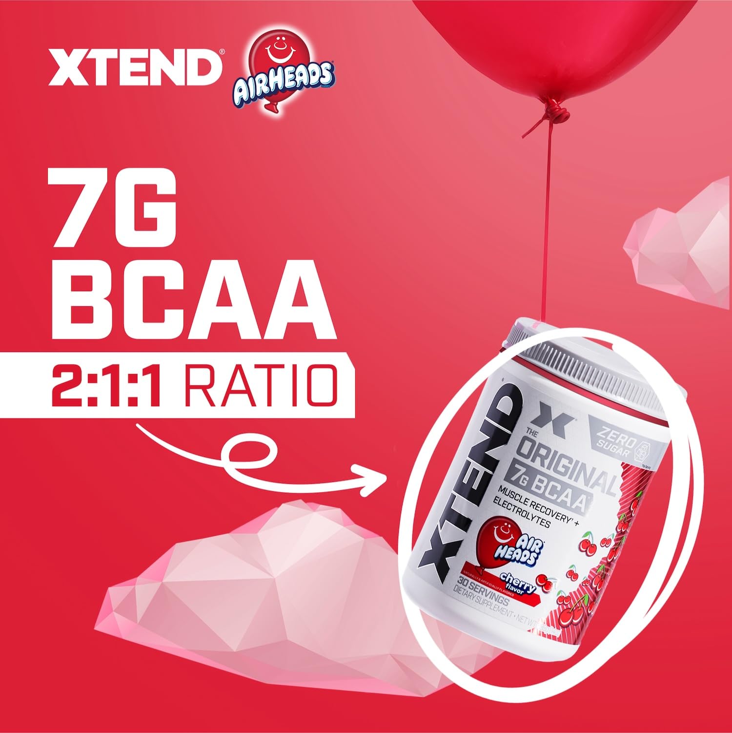 Original BCAA Powder Airheads Candy Flavor, 7g BCAA and 2.5g L-Glutamine, Sugar Free Post Workout Muscle Recovery Drink with Amino Acids for Men & Women, 30 Servings Nirvana Guru
