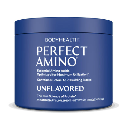BodyHealth PerfectAmino Powder - BCAA and EAA Powder for Pre and Post Workout - Amino Acid Energy Drink for Men and Women to Support Lean Muscle and Recovery - Strawberry - 30 Servings Nirvana Guru