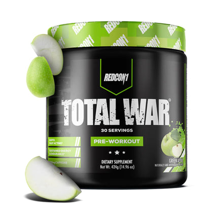 REDCON1 Total War Pre Workout Powder, Blue Lemonade - Beta Alanine + Citrulline Malate Keto Friendly Preworkout for Men & Women with 320mg of Caffeine - Fast Acting (30 Servings) Nirvana Guru