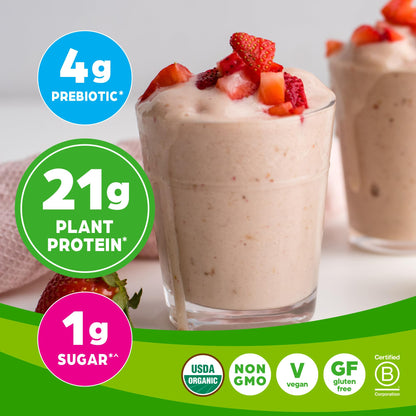 Orgain Organic Vegan Protein Powder, Vanilla Bean - 21g Plant Protein, 4g Prebiotic Fiber, No Lactose Ingredients, No Added Sugar, Non-GMO, For Shakes & Smoothies, 2.03 lb (Packaging May Vary)