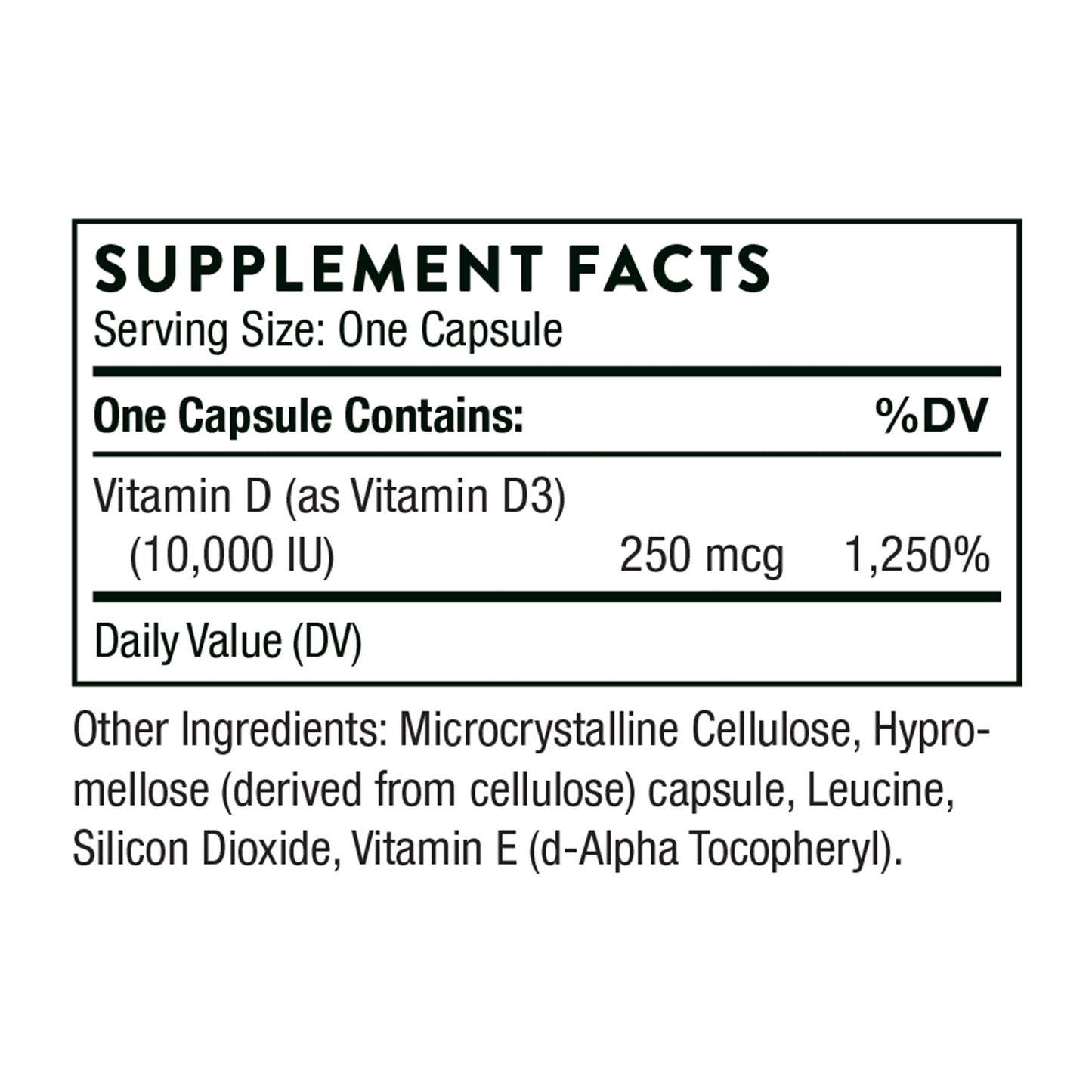 THORNE Vitamin D3 Supplement - Supports Healthy Bones, Teeth, Muscles, Cardiovascular & Immune Function* - Gluten, Dairy & Soy-Free - 10,000 IU - 60 Capsules - Nirvana Guru