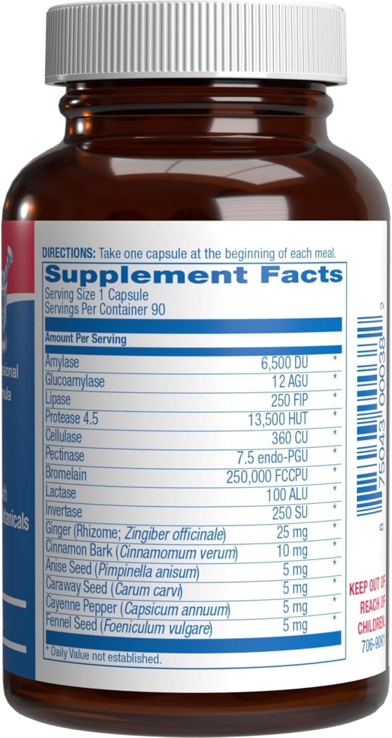 Plant Based Multi Digestive Enzymes Supplement - Clinically Formulated Digestion Supplement with Soothing Herbs and Enzymes for Women and Men for Protein Carb & Fat Digestive Complete (90ct) Nirvana Guru