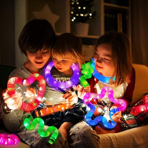 Glow Sticks Camping Essentials for Toddlers-6 PCS Light Up Pop Tube Party Favors Toys Gifts for Kids Halloween,LED Bracelet Necklace Accessories,Fun Camp Games Activities Gear Stuff for Boys Girls nirvanaguru