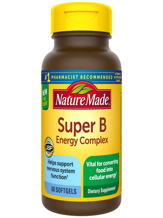 Nature Made Super B Energy Complex, Dietary Supplement for Brain Cell Function Support, 160 Softgels, 160 Day Supply - Nirvana Guru