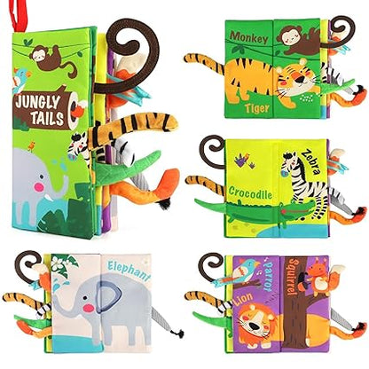 beiens Baby Books Toys, Touch and Feel Crinkle Cloth Book for Infant Baby 0-3-6-12-18 Months, Early Development Interactive Stroller Soft Toys, Newborn Gifts for Boys Girls nirvanaguru