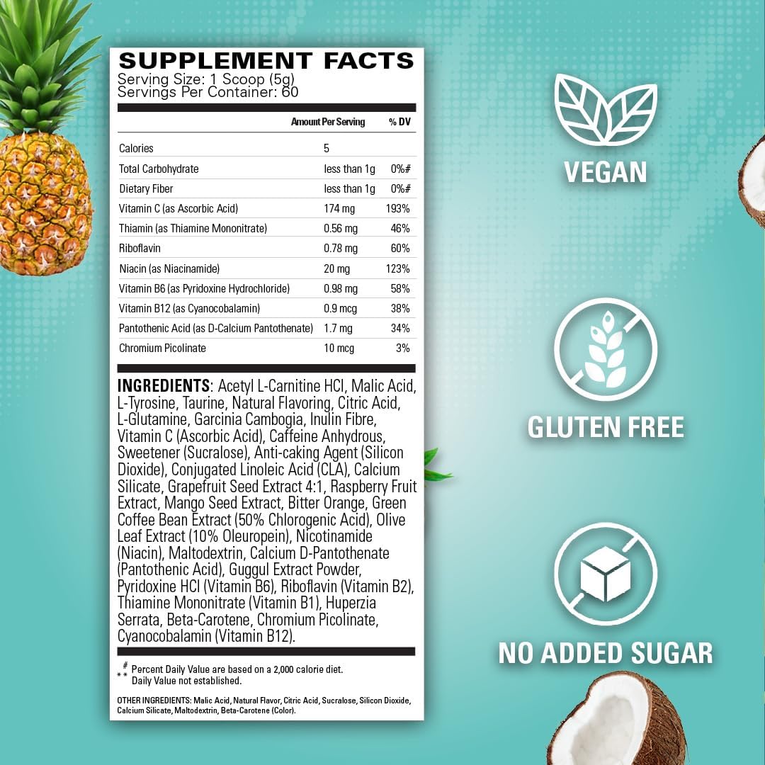 EHP Labs OxyShred Pre Workout Powder - Preworkout Powder with L Glutamine & Acetyl L Carnitine, Energy Boost Drink - Mango, 60 Servings Nirvana Guru