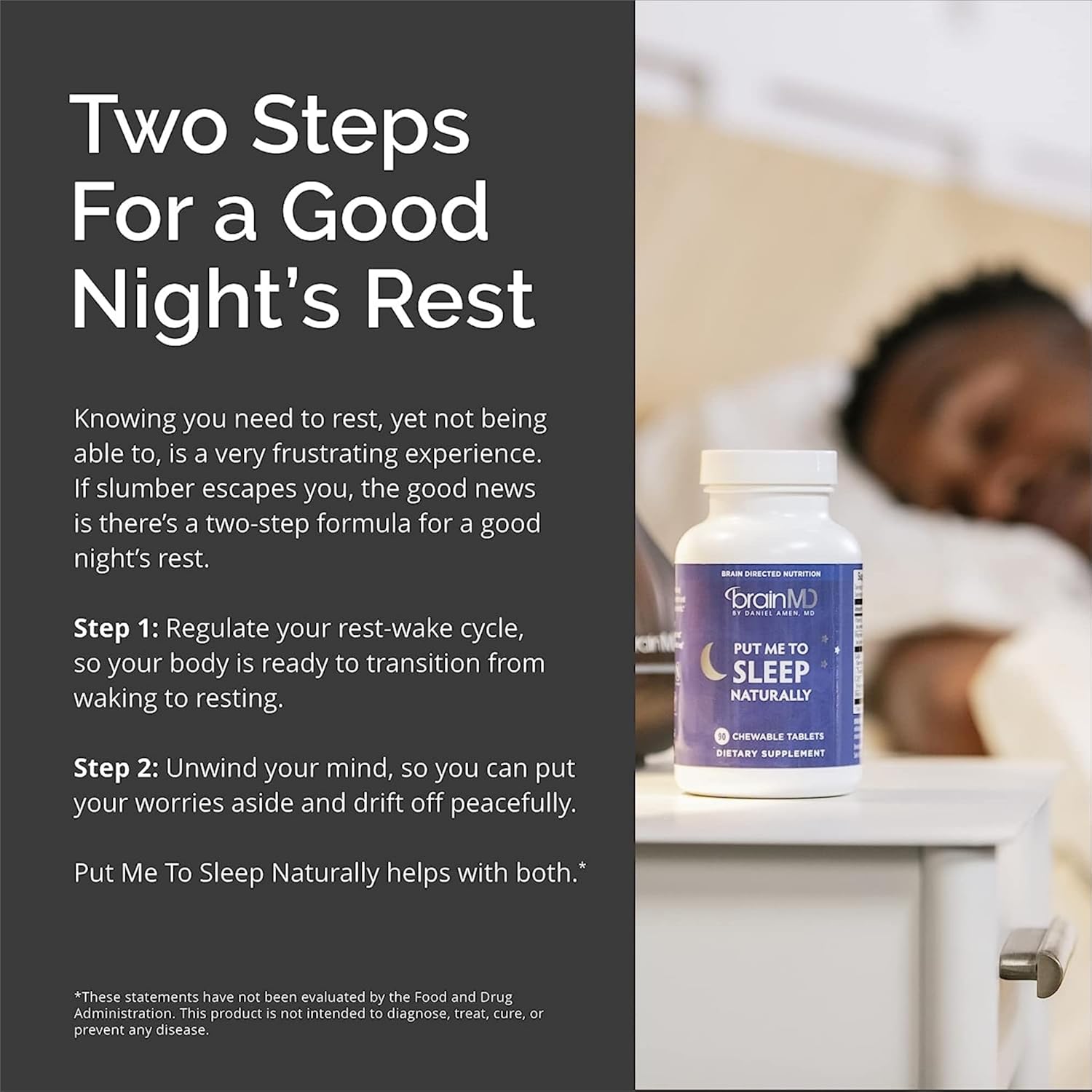 BRAINMD Dr Amen Put Me to Sleep Naturally - 90 Chewable Tablets, Pack of 2 - with Melatonin, L-Theanine, Magnesium, GABA, Vitamin B6 & 5-HTP - Gluten Free - 90 Total Servings Nirvana Guru