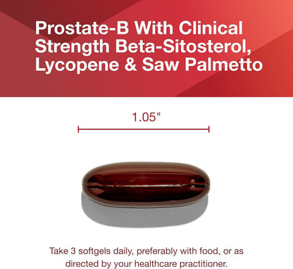 PROTOCOL FOR LIFE BALANCE Prostate-B Clinical Strength - Prostate Health Supplement for Men - with Beta Sitosterol, Lycopene & Saw Palmetto - Halal & Dairy Free - 90 Softgels Nirvana Guru