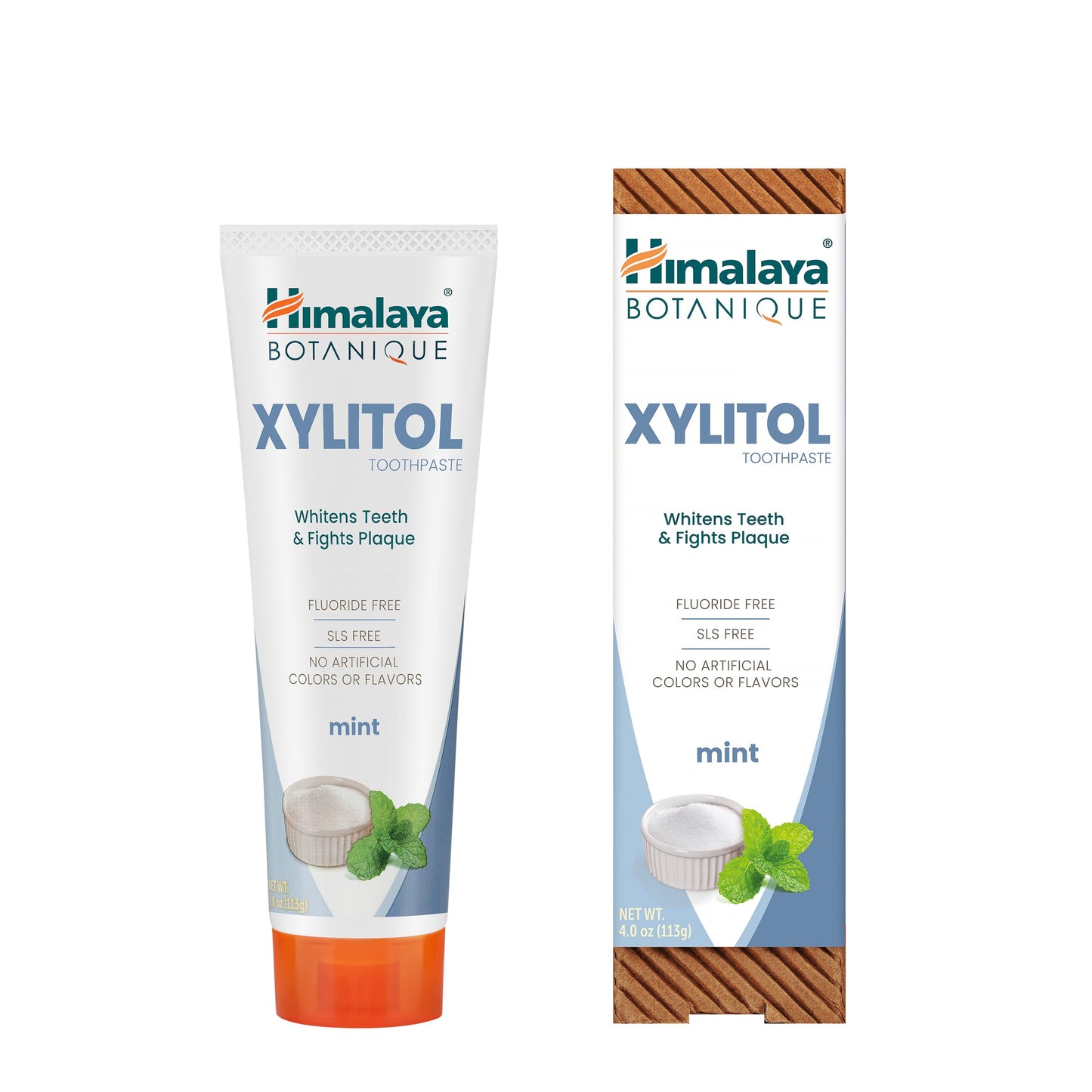 Himalaya Botanique Whitening Antiplaque Toothpaste with Xylitol, Fluoride Free, for Plaque Reduction & Gentle Whitening, 4 oz - Nirvana Guru