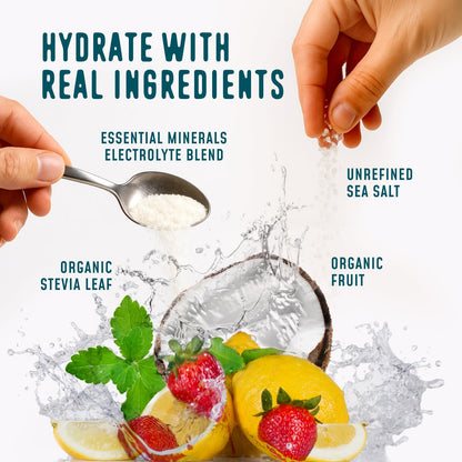 FlavCity Electrolytes Powder Packets - 28 Hydration Packets, Variety Pack - No Added Sugar - Hydration Powder with Real Fruit & Unrefined Sea Salt - Keto & Gluten-Free (28 Stick Packs) Nirvana Guru