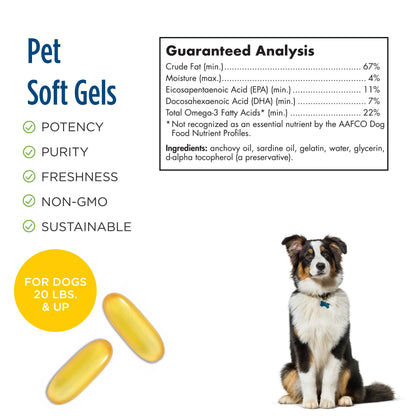 Nordic Naturals Omega-3 Pet, Unflavored - 180 Soft Gels - 330 mg Omega-3 Per Soft Gel - Fish Oil for Dogs with EPA & DHA - Promotes Heart, Skin, Coat, & Immune Health - Nirvana Guru