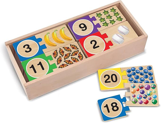 Melissa & Doug Self-Correcting Wooden Number Puzzles with Storage Box (40 pcs) nirvanaguru