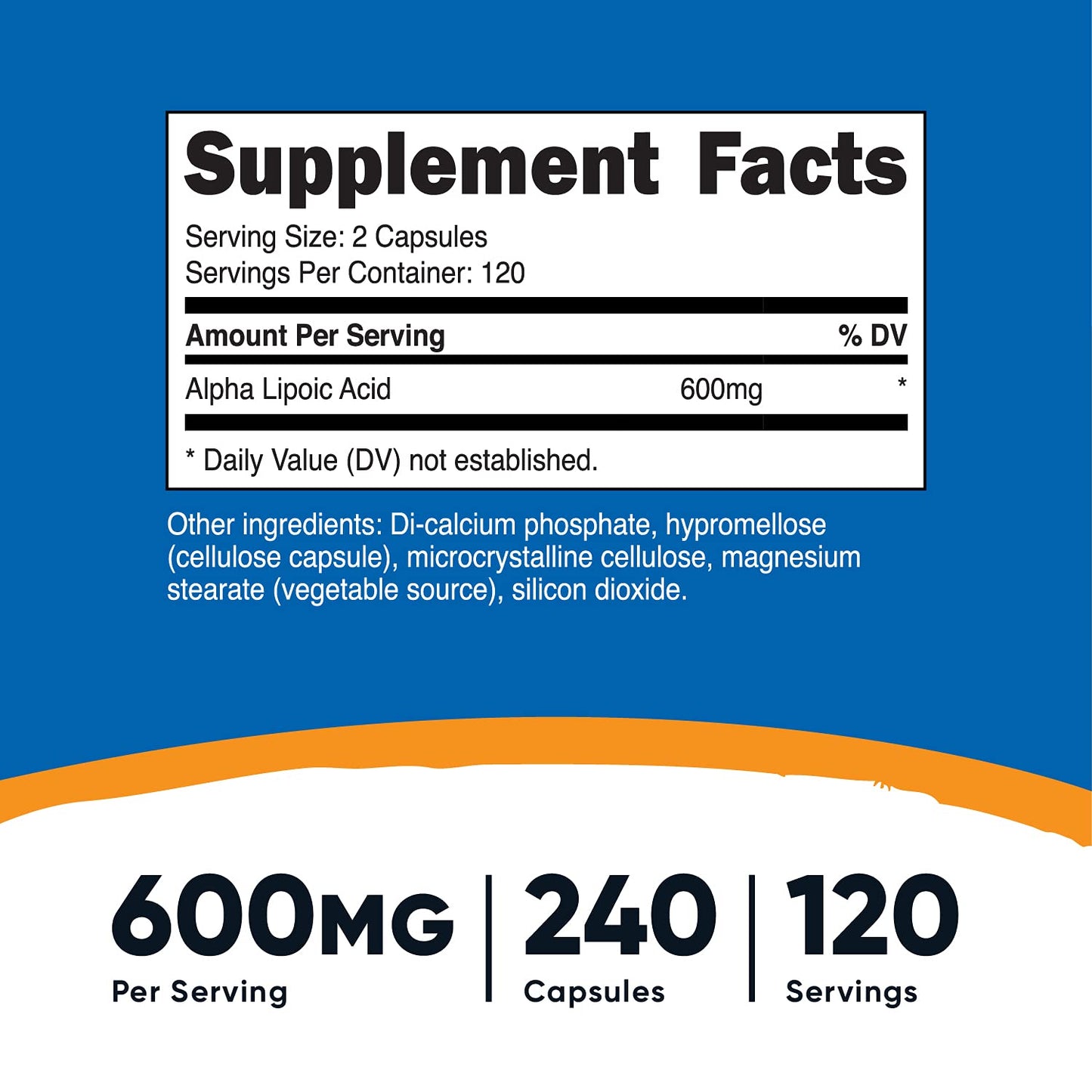 Nutricost Alpha Lipoic Acid 600mg Per Serving, 240 Capsules - Gluten Free, Vegetarian Capsules, Soy Free & Non-GMO