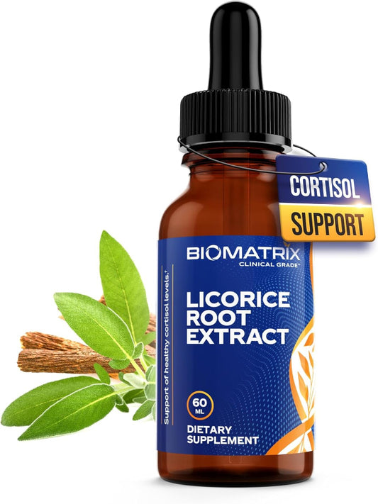 BioMatrix Licorice Root Extract (1200 Drops 2 fl. oz) More Active Ingredient Than Competing Brands (0.87 mg Glycyrrhizin per Drop), Less Doses Needed, Concentrated, Raise Cortisol, Energy Nirvana Guru