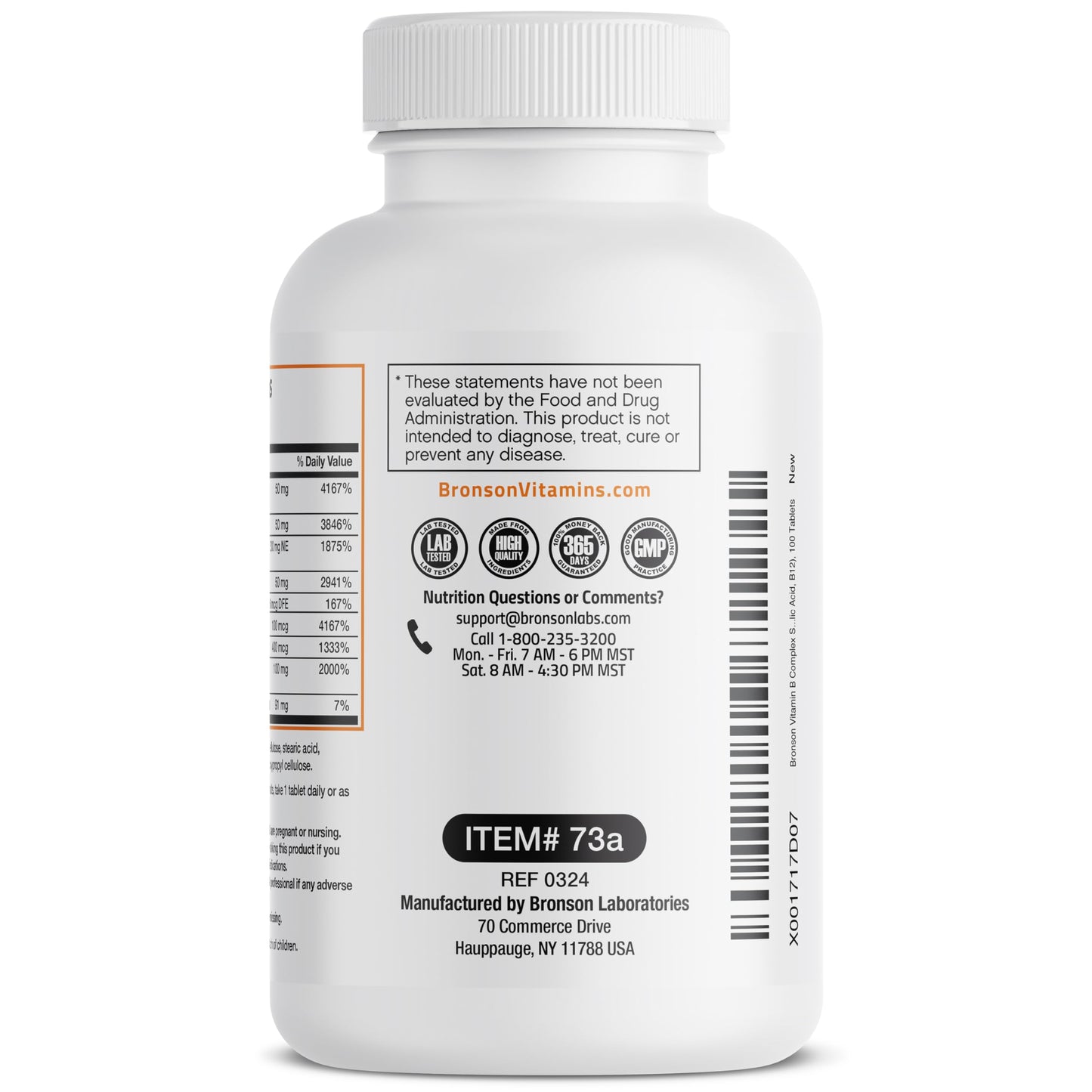 Bronson Super B Vitamin B Complex Sustained Slow Release (Vitamin B1, B2, B3, B6, B9 - Folic Acid, B12) Contains All B Vitamins 60 Tablets Nirvana Guru