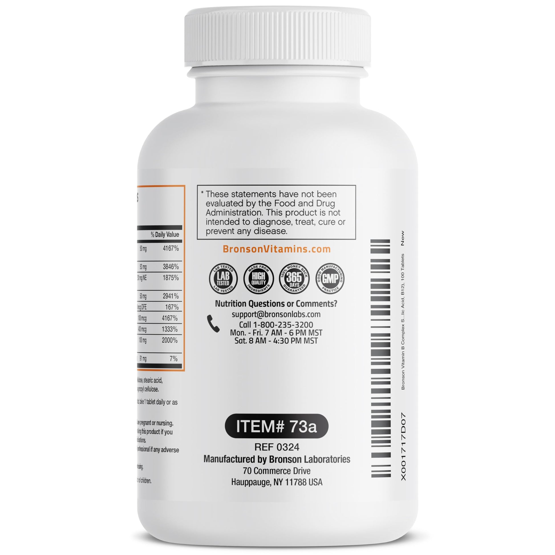 Bronson Super B Vitamin B Complex Sustained Slow Release (Vitamin B1, B2, B3, B6, B9 - Folic Acid, B12) Contains All B Vitamins 60 Tablets Nirvana Guru