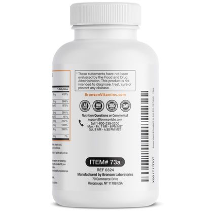 Bronson Super B Vitamin B Complex Sustained Slow Release (Vitamin B1, B2, B3, B6, B9 - Folic Acid, B12) Contains All B Vitamins 60 Tablets Nirvana Guru