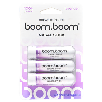 BoomBoom Nasal Stick | Vapor Flow Technology | Cool Refreshing Sensation | Natural Mood Boost | Simple Ingredients | Essential Oils + Menthol Inhaler (Mint, Wintermint, Tropical, Lavender) Nirvana Guru