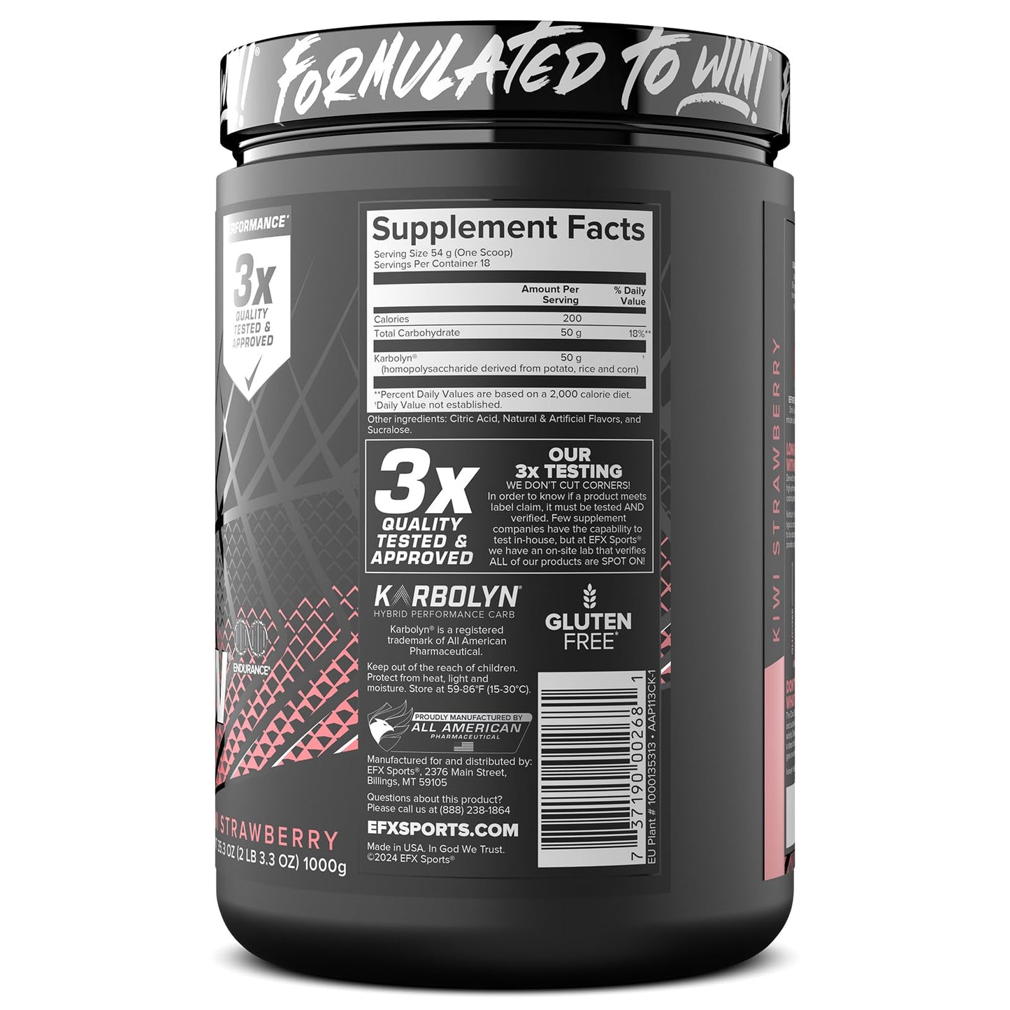 EFX Sports Karbolyn Fuel | Fast-Absorbing Carbohydrate Powder | Carb Load, Sustained Energy, Quick Recovery | Stimulant Free | 39 Servings (Neutral) Nirvana Guru
