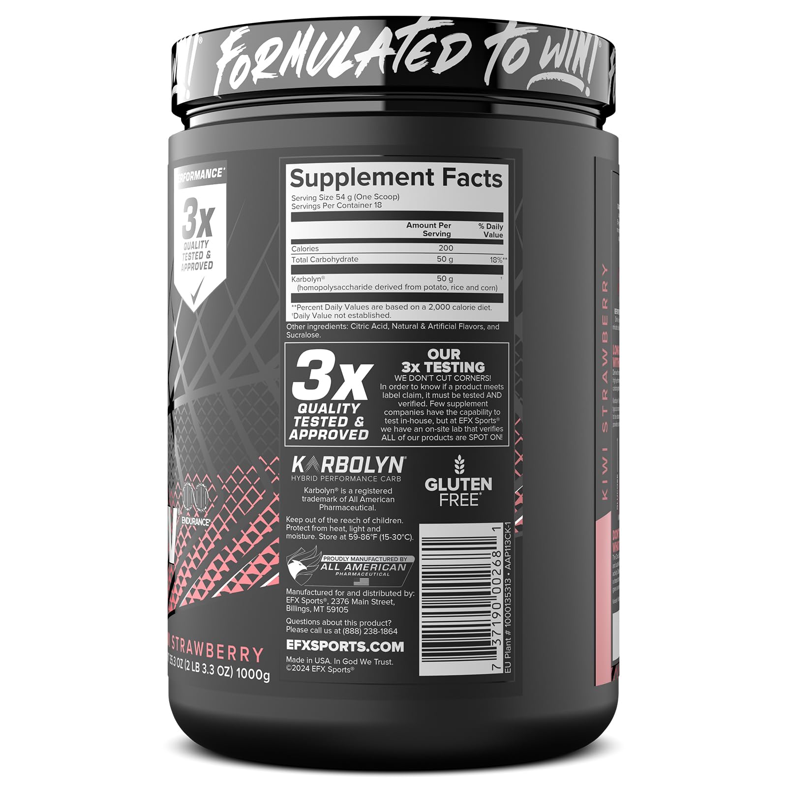 EFX Sports Karbolyn Fuel | Fast-Absorbing Carbohydrate Powder | Carb Load, Sustained Energy, Quick Recovery | Stimulant Free | 39 Servings (Neutral) Nirvana Guru