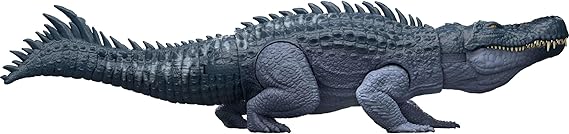 Mattel Jurassic World Rebirth Gigantic Thrashers Dinosaur Figure, Purussaurus Large Species Toy, 2 Rampage Attacks, Digital Play nirvanaguru