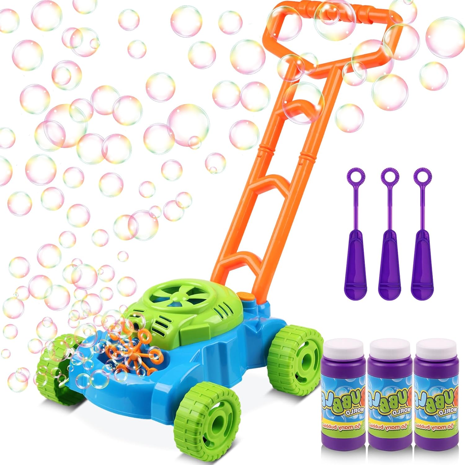 Lydaz Bubble Lawn Mower for Toddlers 1-3, Outdoor Bubble Blower Machine for 1 Year Old Boys Toy Gifts, Kids Push Summer Outside Garden Toys, Halloween Birthday Gifts for Preschool Baby Boys Age 1 2 3 Nirvana Guru