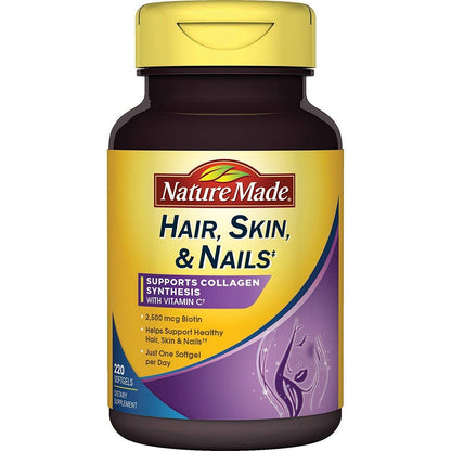 Nature Made Hair Skin and Nails with Biotin 2500 mcg, Dietary Supplement For Healthy Hair Skin and Nails Support, 120 Softgels, 120 Day Supply - Nirvana Guru