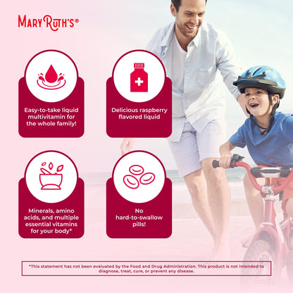 Multivitamin for Women, Men & Kids by MaryRuth's | Liquid Morning Multivitamin | Mens, Womens Vitamins | Vitamin A C D E B6 B12 Biotin Zinc | Beauty | Vegan | Non-GMO | Gluten Free | 15 Servings - Nirvana Guru