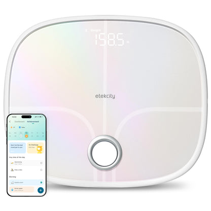 Etekcity Smart Scale for Body Weight FSA HSA Store Eligible, Bathroom Digital Weighing Scale with BMI, Body Fat, Muscle Mass, Accurate Bluetooth Home User Health Equipment Sync Apps Nirvana Guru