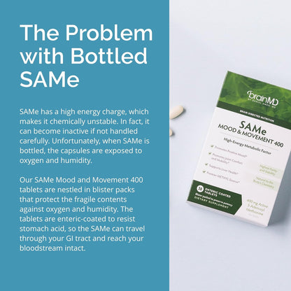 BRAINMD Dr Amen Same Mood & Movement 400-30 Tablets - Promotes Emotional Balance, Liver Health, Joint Comfort & Mobility - Gluten Free - 30 Servings Nirvana Guru