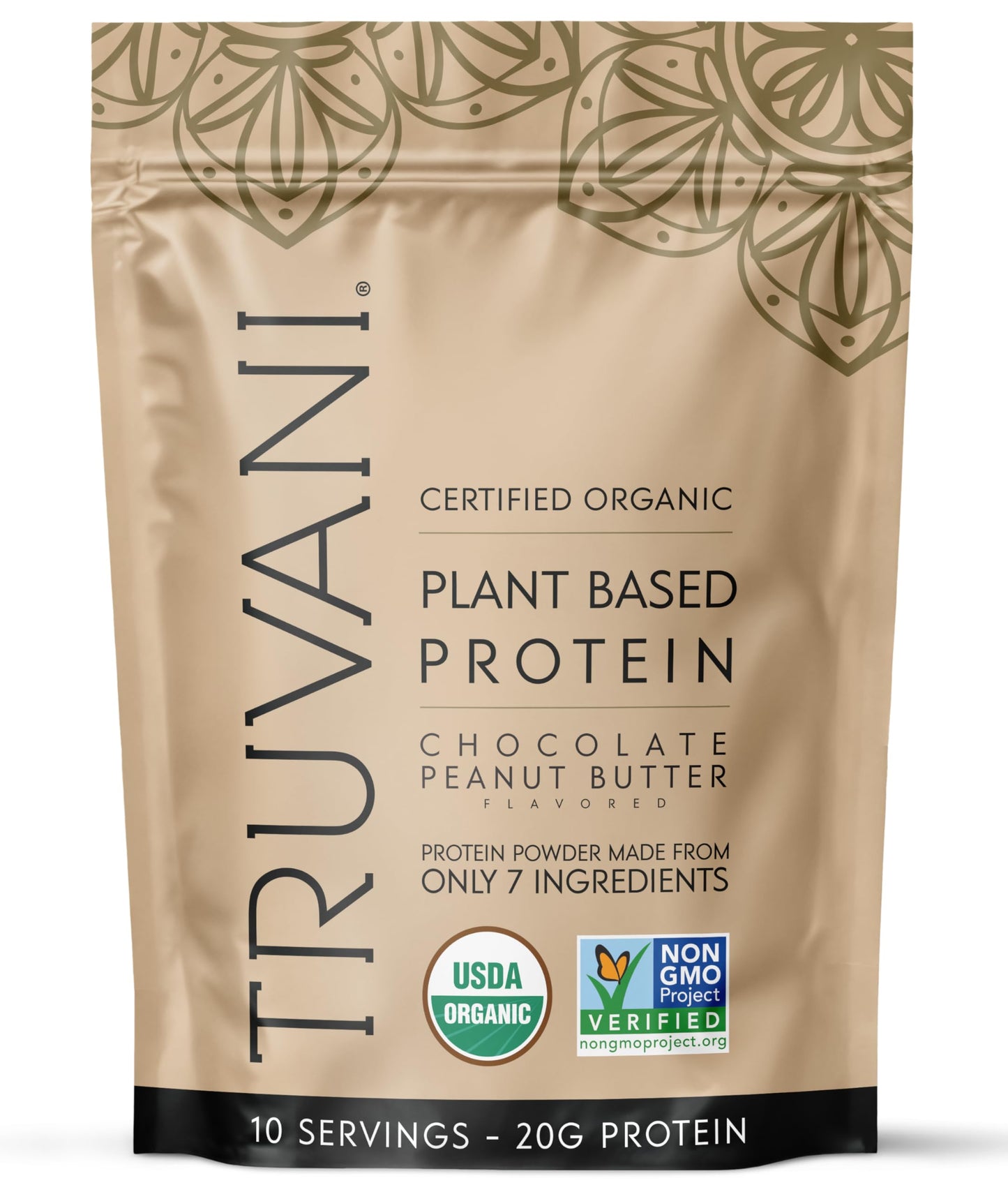 Truvani Vegan Protein Powder | Vanilla | 20g Organic Plant Based Protein | 18 Servings | Keto | Gluten & Dairy Free | Low Carb | No Added Sugar