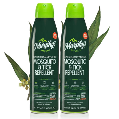Murphy's Naturals Mosquito & Tick Bug Repellent Spray, Oil of Lemon Eucalyptus for Skin + Outdoor Gear, DEET-Free, 4 Ounce Pump, 2-Pack