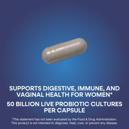 Nature's Way Women's Extra Strength** Fortify Probiotic, 50 Billion Live Cultures, Supports Digestive, Vaginal, & Immune Health*, Plant-Based Prebiotic Fiber, Non-GMO, 30 Capsules (Packaging May Vary) - Nirvana Guru