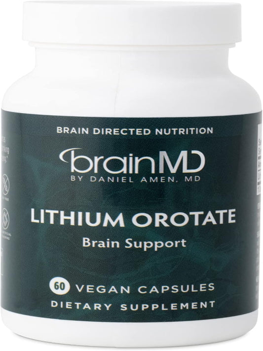 BRAINMD Dr Amen Lithium Orotate - 60 Capsules - Brain Support - Gluten Free - 60 Servings Nirvana Guru