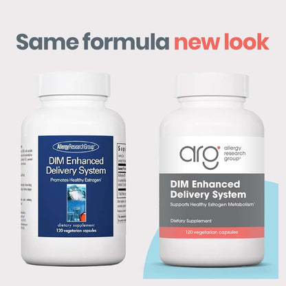 Allergy Research Group DIM Enhanced Delivery System - DIM Supplement for Women, Estrogen Supplement for Women and Men, Diindolylmethane for Hormone Balance, Menopause Support - 120 Vegetarian Capsules Nirvana Guru
