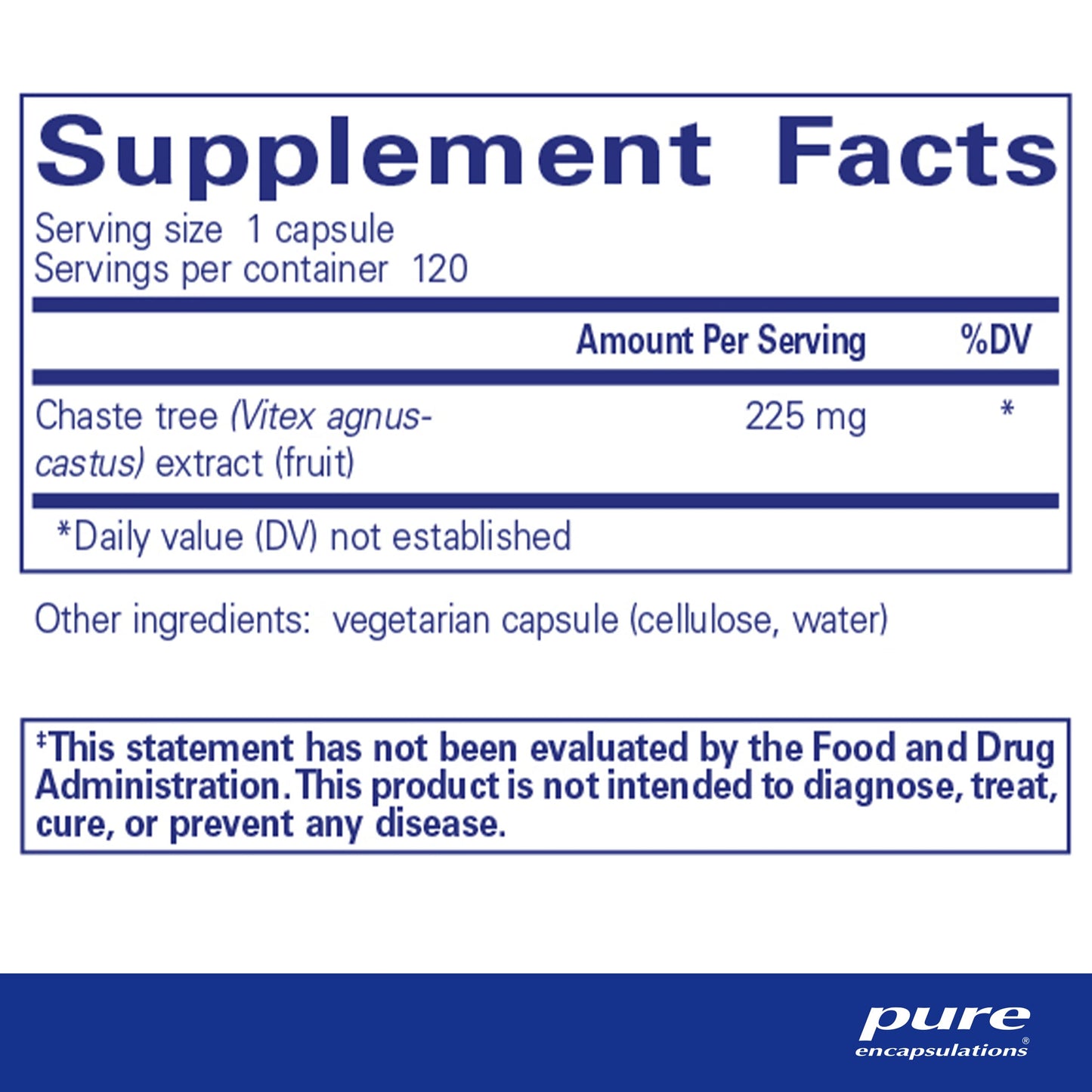 Pure Encapsulations Chaste Tree (Vitex) - Supports Menstrual Cycle Regularity - for Breast Comfort* - Women's Supplement - Hormonal Balance Support - Non-GMO & Vegan - 120 Capsules - Nirvana Guru
