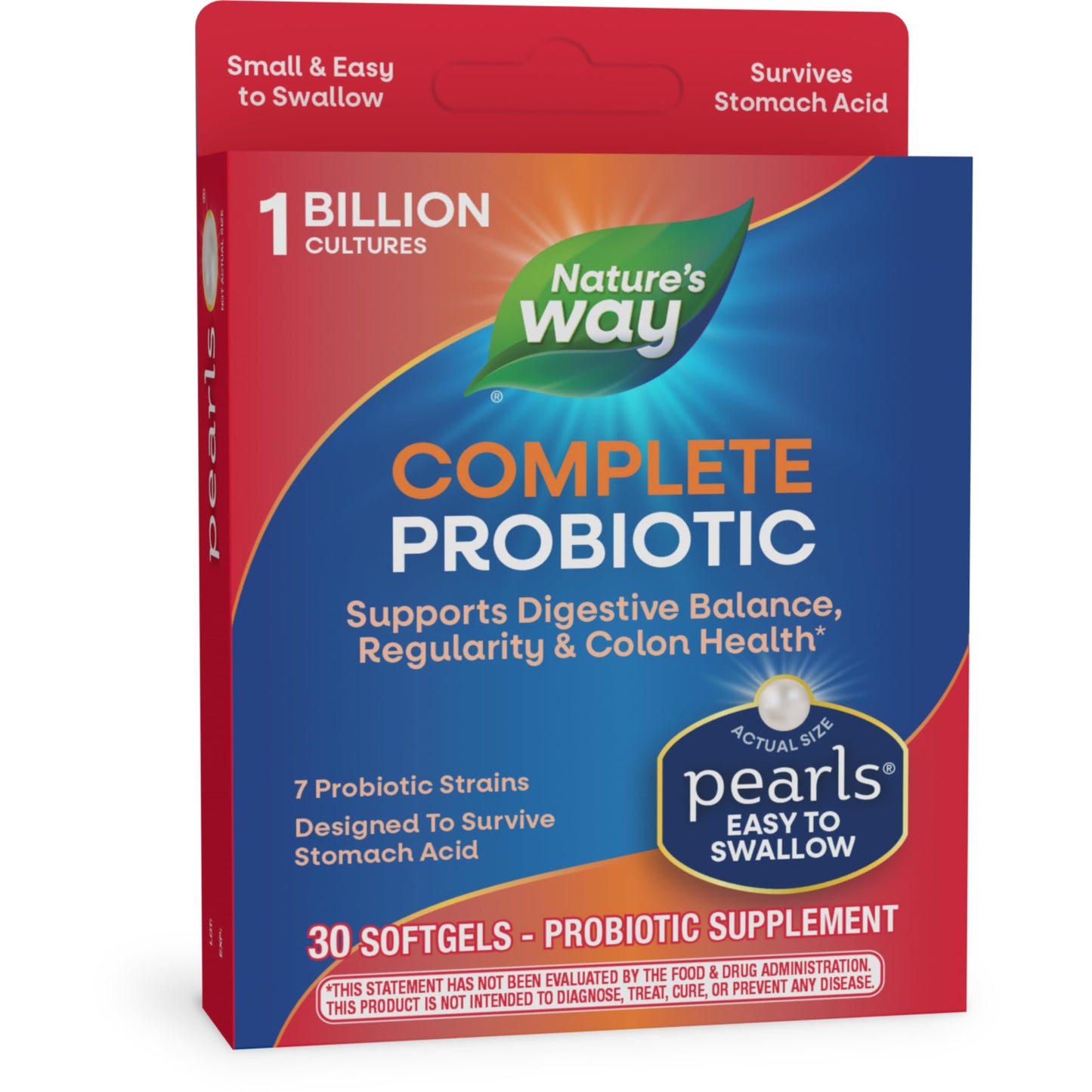 Nature's Way Complete Probiotic Pearls, Supports Digestive Balance*, 1 Billion Live Cultures, Supplement for Men and Women, No Refrigeration Required, 90 softgels (Packaging May Vary) - Nirvana Guru