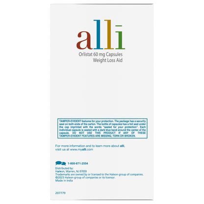 alli Weight Loss Diet Pills, Orlistat 60 mg Capsules, Non Prescription Weight Loss Aid, 120 Count Refill Pack