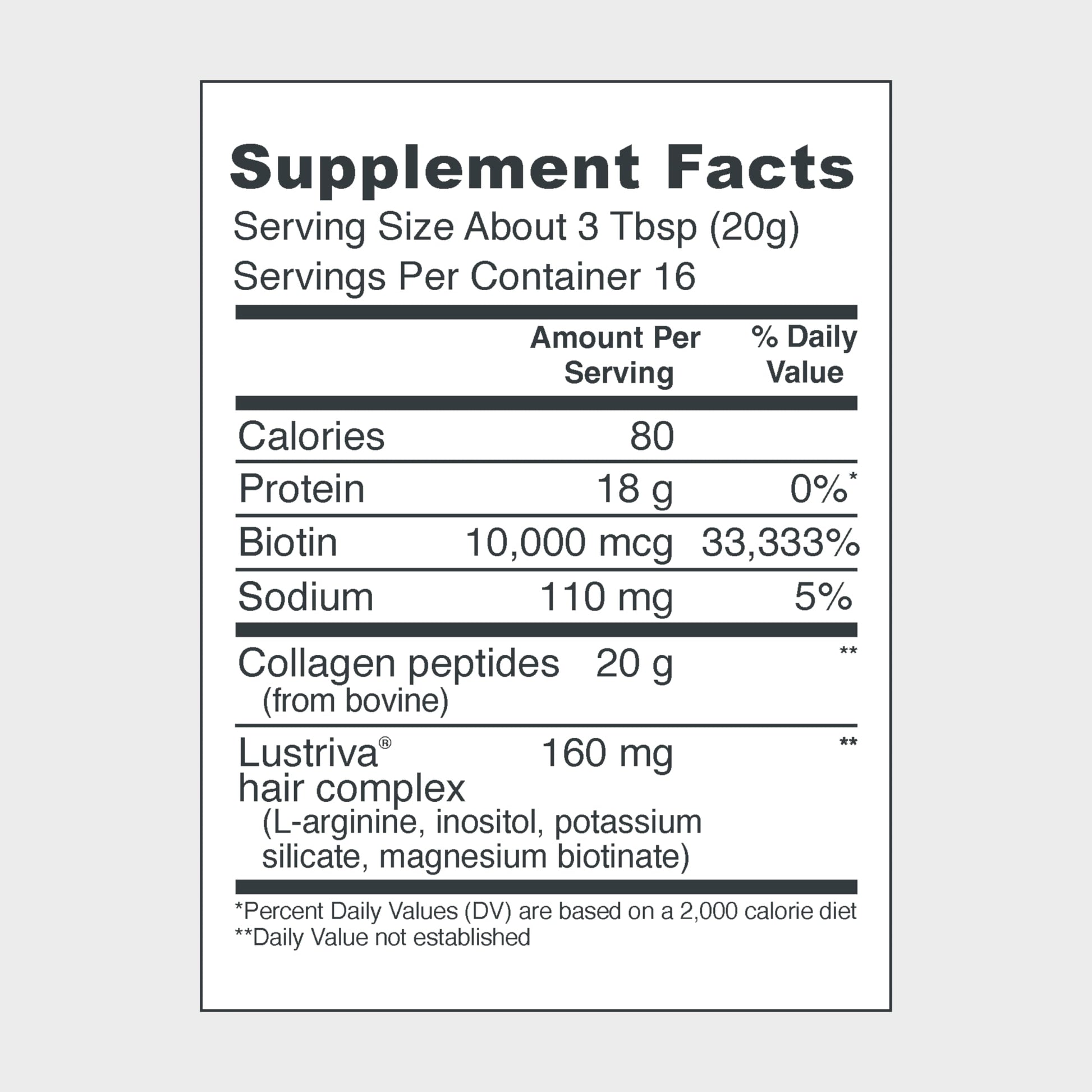 Vital Proteins Collagen Peptides + Biotin 10000mcg Hair Complex, Hair Growth Supplement - Clinically Studied Lustriva to Promote Thicker Fuller Hair, 20g Unflavored Collagen for Women 11.4oz Powder - Nirvana Guru