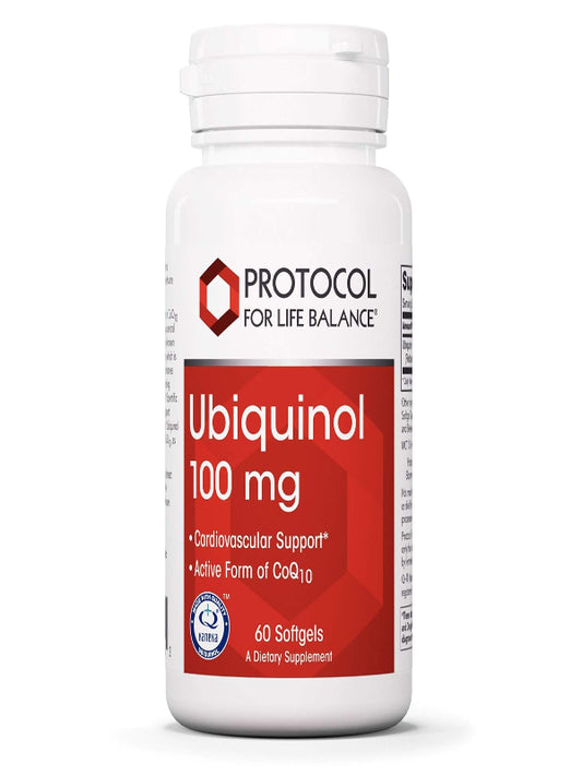 Protocol For Life Balance - Ubiquinol 100 mg - Cardiovascular Support with Active Form of CoQ10, Supports Energy Production, Heart Health, Antioxidant Activity - 60 Softgels Nirvana Guru