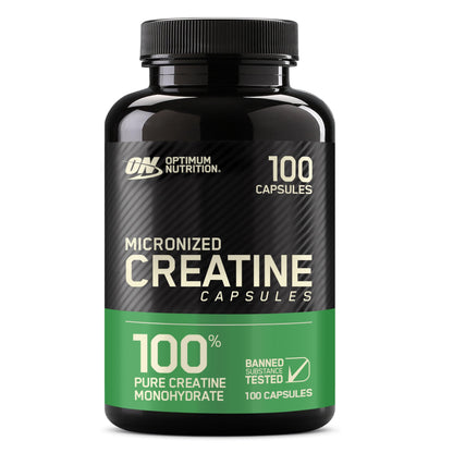 Optimum Nutrition Micronized Creatine Monohydrate Capsules, Keto Friendly, 2500mg, 100 Capsules - Nirvana Guru