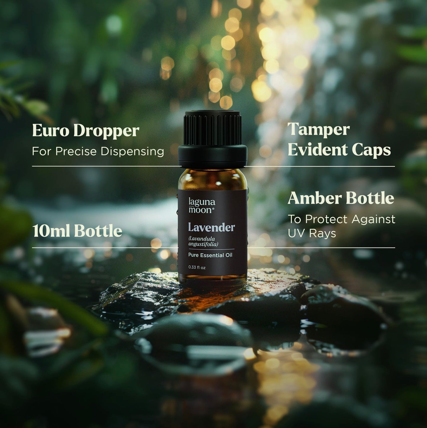 Lagunamoon Lavender Essential Oil - Pure Essential Oils for Diffusers, Humidifiers, Aromatherapy, Cars, Yoga, Home Essentials - Relaxing Fragrance Scents for Fresheners and Candle Making (150ml)