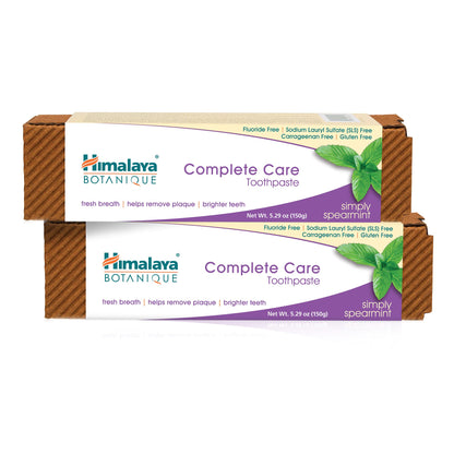 Himalaya Botanique Complete Care Toothpaste, Variety Pack - Fluoride Free Toothpaste for Clean Teeth & Fresh Breath - Vegan, Gluten Free, No Artificial Flavors, 5.29 oz (Pack of 4) - Nirvana Guru