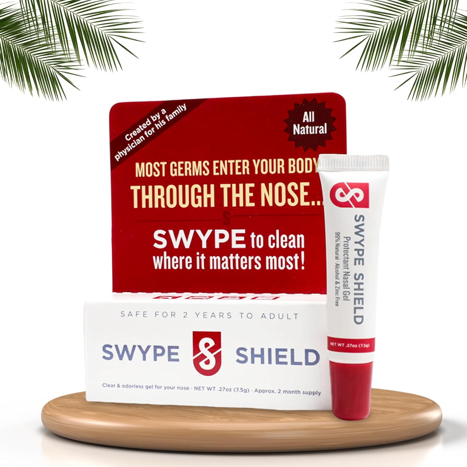 Swype Shield Airborne Particle and Allergen Blocker Nasal Gel - Drug-Free, for Pollen Allergy Sufferers, for Airplane Travel - (Unscented) Over 180 Applications Per Tube (0.27 oz, 7.5g Pack of 1) Nirvana Guru