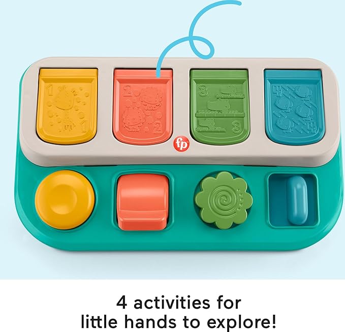 Fisher-Price Baby Early Learning Toy with Fine Motor Activities for Cause-and-Effect Play, Busy Buddies Pop-Up nirvanaguru