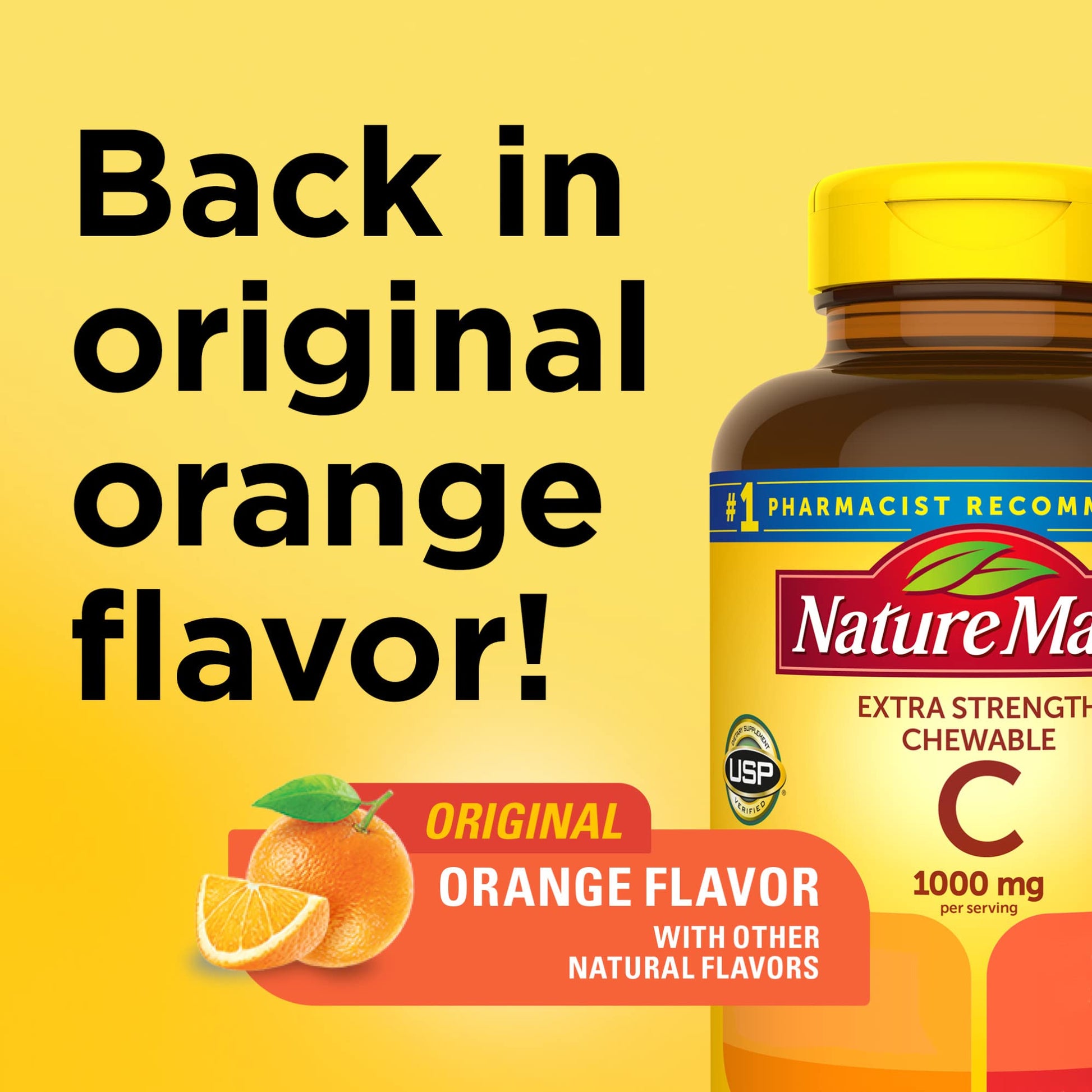 Nature Made Extra Strength Dosage Chewable Vitamin C 1000 mg per serving, Dietary Supplement for Immune Support, 90 Tablets, 45 Day Supply - Nirvana Guru