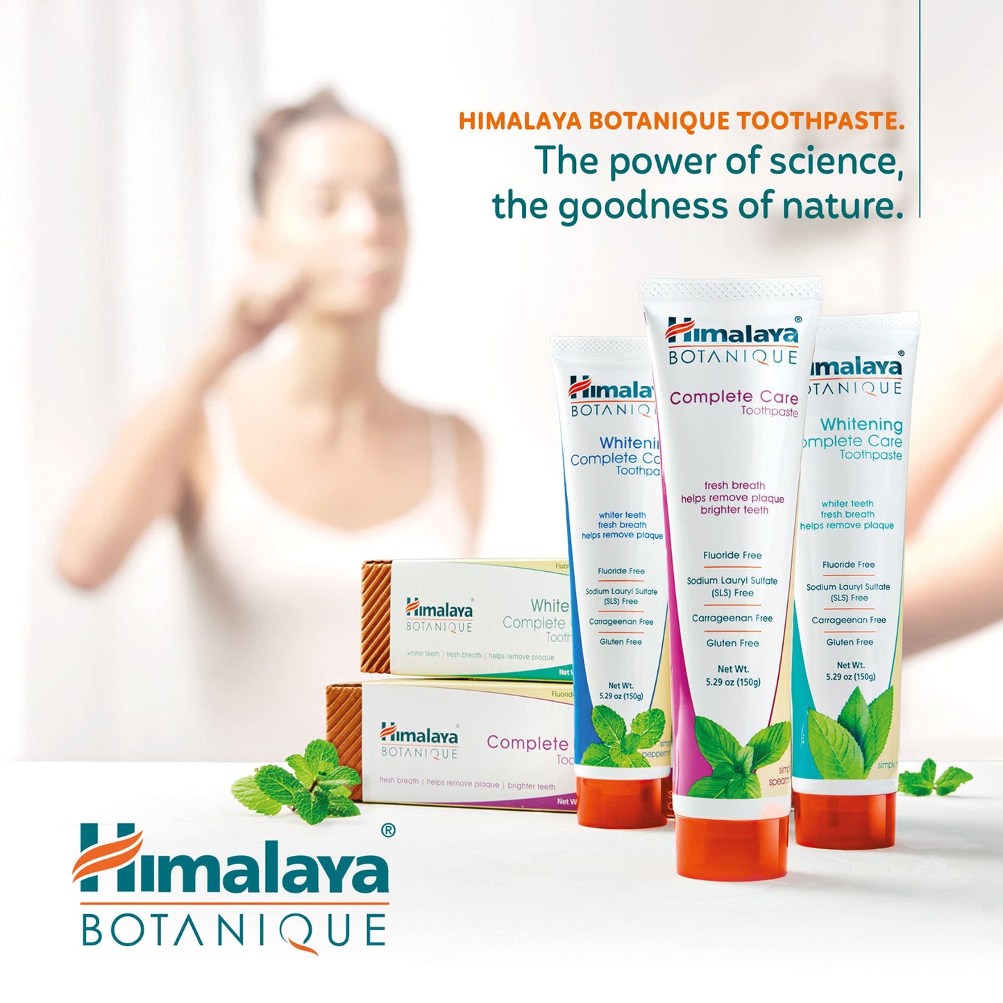 Himalaya Botanique Whitening Complete Care Toothpaste, Teeth Whitening, Fights Plaque, Fluoride Free, No Artificial Flavors, SLS Free, Cruelty Free, Foaming, Simply Mint Flavor, 5.29 Oz, 2 Pack - Nirvana Guru