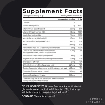Sports Research® Hydrate Electrolytes Powder Packets - Sugar-Free & Naturally Flavored with Vitamins, Minerals, and Coconut Water - Supports Hydration - 32 Packets - Variety Pack - Nirvana Guru