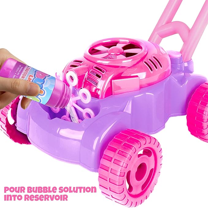 ArtCreativity Bubble Lawn Mower for Toddlers 1-3, Kids Bubble Machine for 1-Year-Old Girl Gifts, Summer Outdoor Push Gardening Toys for Kids Age 1 2 3+ Halloween Birthday Gifts for Preschool Girls Nirvana Guru